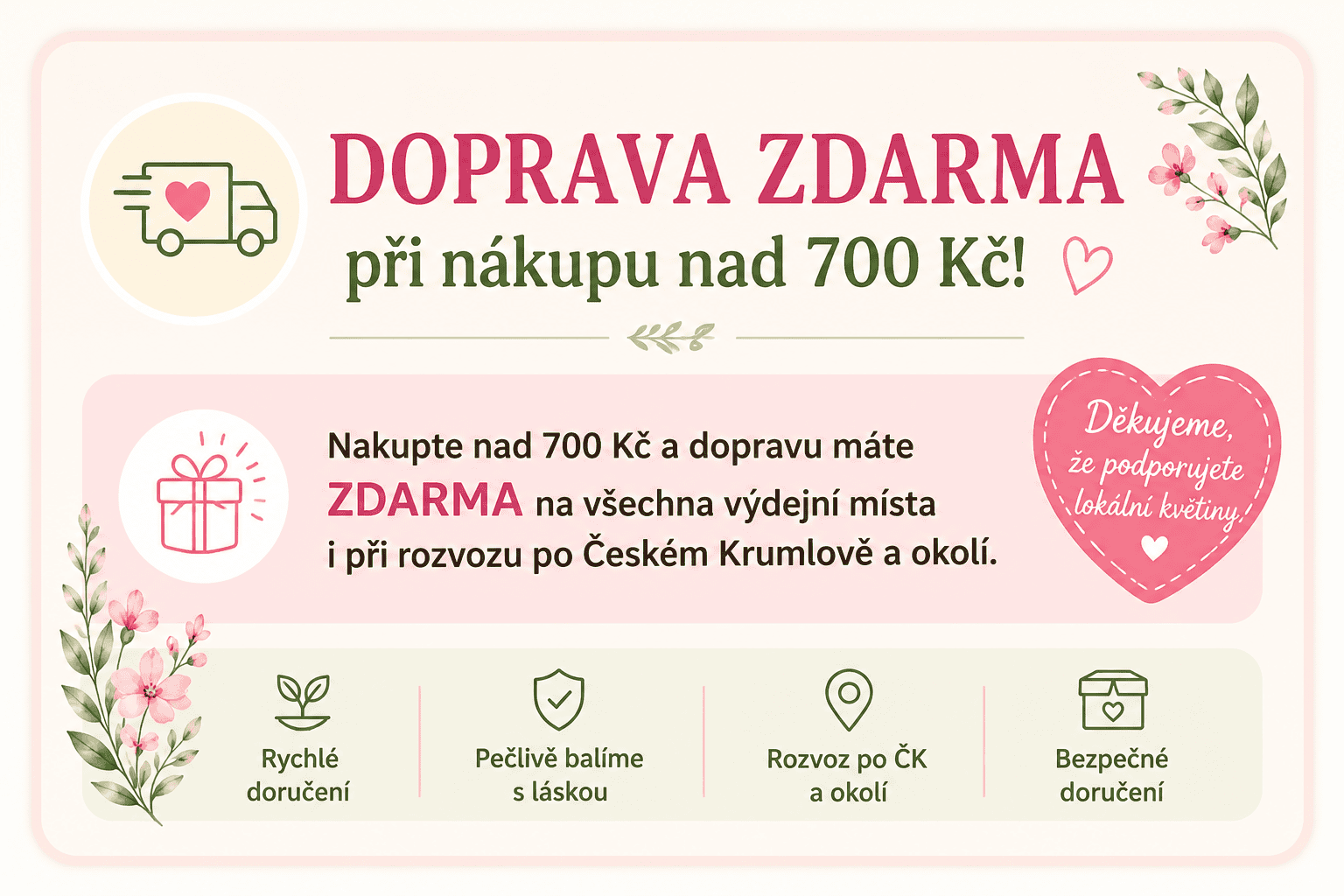 Doprava zdarma nad 700 Kč